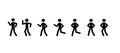 a set of human figures, various standing poses man, stick man, drawing